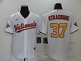 Nationals 37 Stephen Strasburg White Gold Nike 2020 Gold Program Cool Base Jersey,baseball caps,new era cap wholesale,wholesale hats